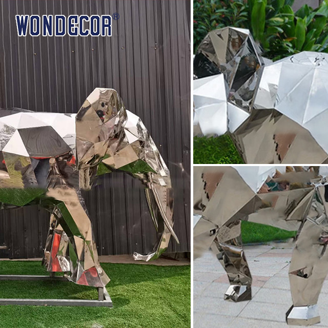 Forging Abstract Ss Sculpture Geometry Elephant