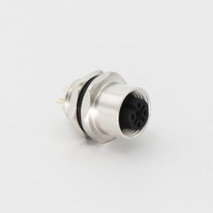 Wholesale Flange M12 Connector Female 5 Pin Panel Mounted Straight IEC 61076-2-101 from china suppliers