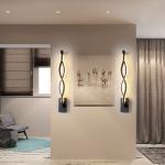 Modern Minimalist LED Wall Light For Living Room Bedroom Bedside Black Aisle