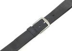 Simple Dark Nickle Buckle Mens Casual Leather Belt With Strip Embossing