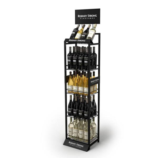 Customized Fashion Style Wine Rack Sparkling Beverage Metal Display Stands Wine