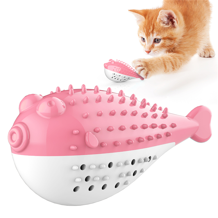 New Cute Pet Cat Toothbrush Toy Catnip Flavor Silicone Simulation Fish Molar Stick Tooth Cleaning Toy Toothbrush