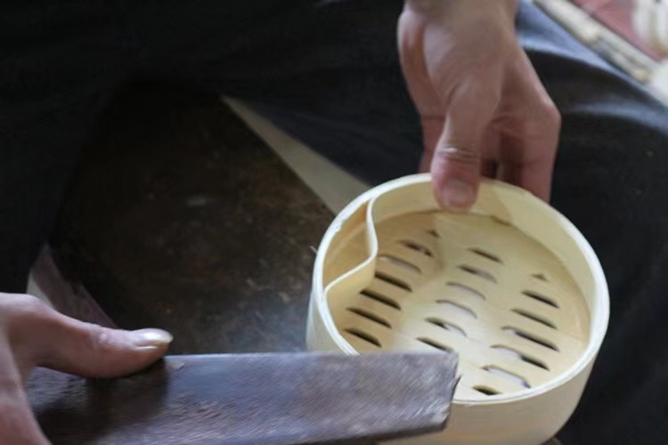 10 Inch Lid Dim Sum Bamboo Steamers , Rice Bamboo Momo Steamer Basket Kitchen