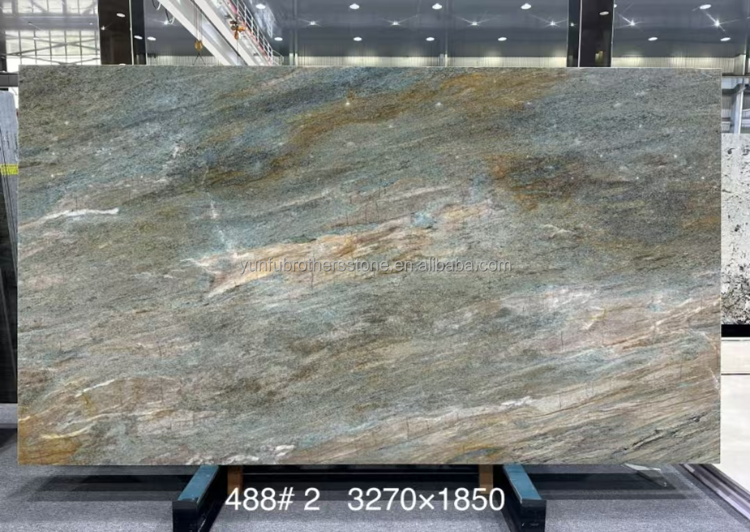 Amazon Blue Luxury Stone Polished Slab for Villa and Hotel Interior Design Inspiration