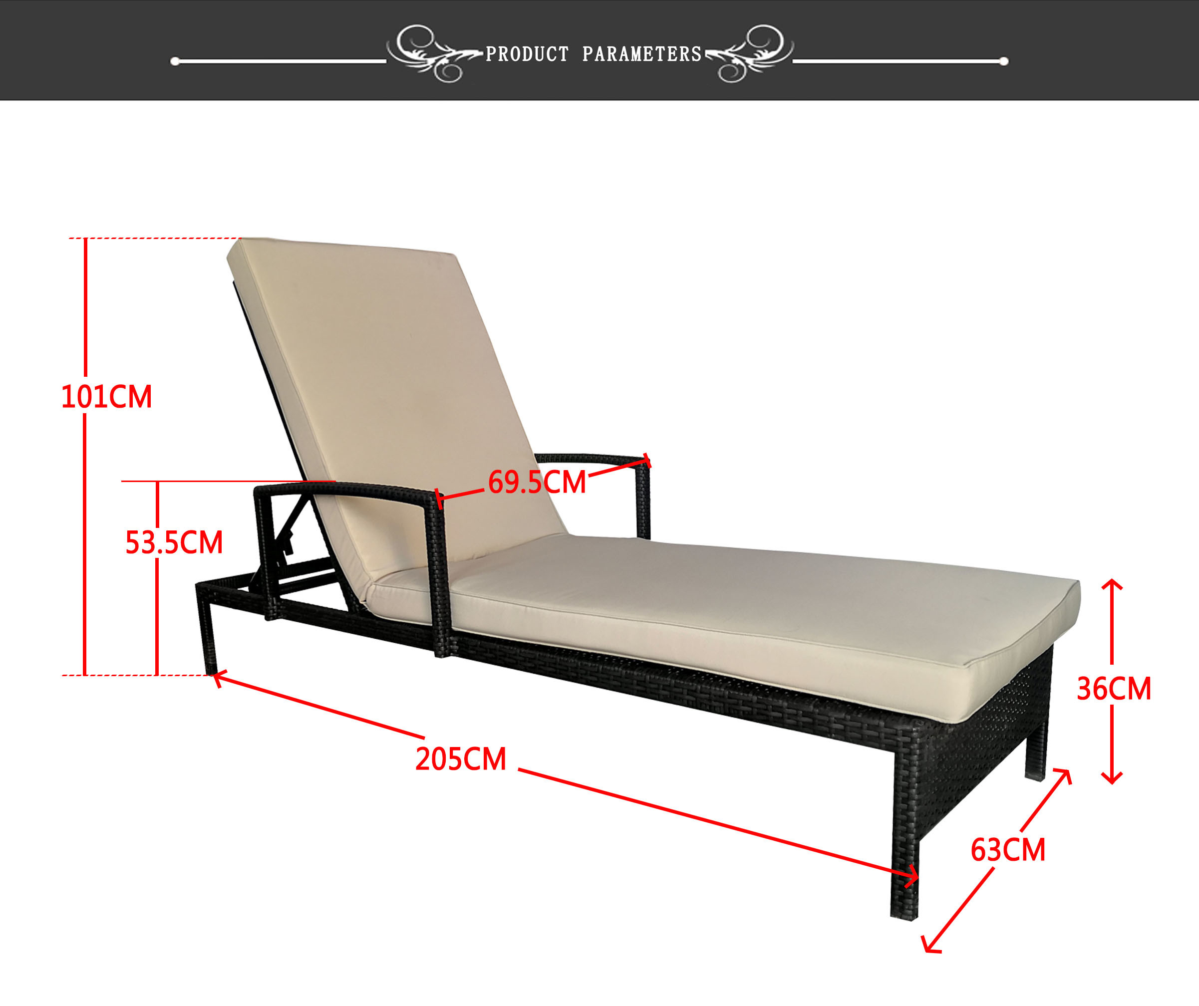 Modern Hotel Outdoor Swimming Poolside Daybed Sun Bed Outdoor Lounger