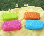 470ml colorful lunch box & plastic lunch box & green/blue/ pink color food