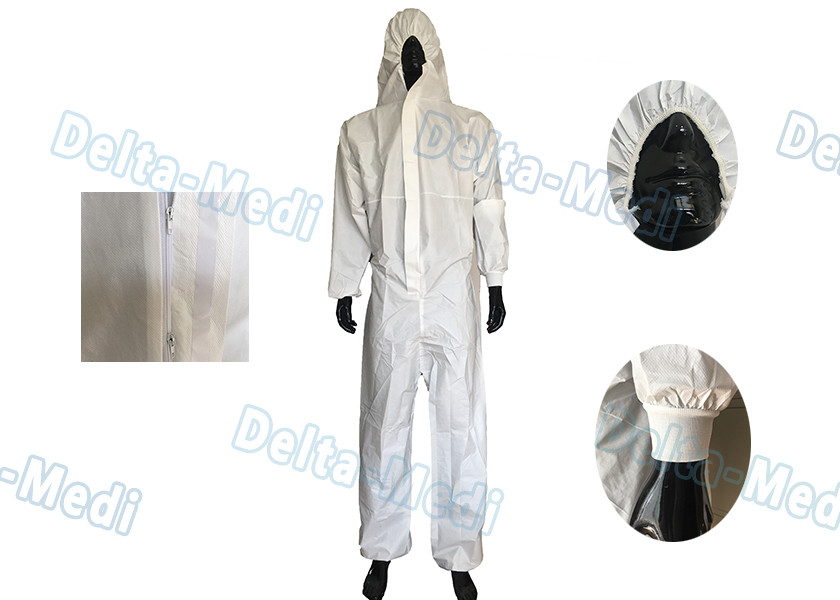 Dupont Tyvek Alternative Disposable Protective Coveralls Hooded High Safety With Elastic Waist