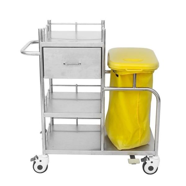 Large Capacity Metal Hospital Trolley Customized Stainless Steel Instrument