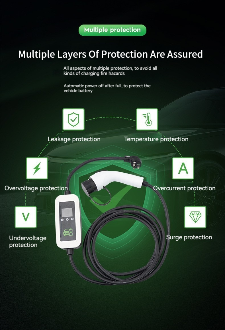 GBT 7KW 32A 1phase Electric Car Charging Station with Overcurrent Protection and Leakage Protection Function GBT