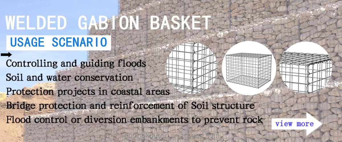 Galvanized Welded Mesh Gabion Walls for Stone Retaining Applications Design