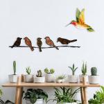 Gnee Garden 6" Height Contemporary Metal Bird Wall Sculpture Indoor