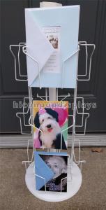 Wholesale White 12 Pocket Metal Display Racks 5 X 7 X 30 Inch Rotating Card CD Display Rack from china suppliers
