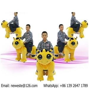 Wholesale Medium Size Battery Coin Operated Plush Walking Toys Stuffed Electric Animal Cars Rides from china suppliers