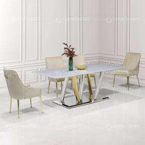 Wholesale 220x110x75cm Luxury Marble Dining Table White Marble Top Dining Room Table from china suppliers