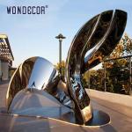 Large outdoor square forged metal modern geometric shape stainless steel