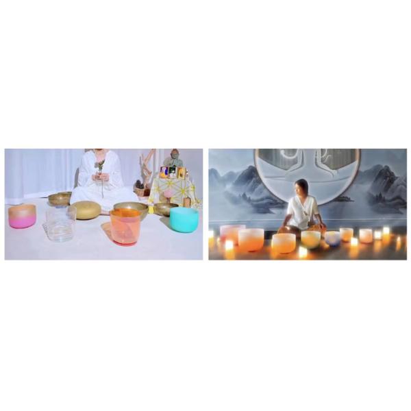 6-12inch Customizable Crystal Singing Bowl Set for Sound Therapy and Meditation