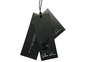 Wholesale Custom Printed Clothing Labels Paper Hangtags UV Coating Gold Foil Stamping Logo from china suppliers