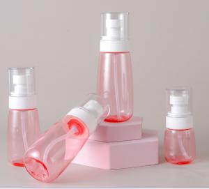 Wholesale 100ml Petg Pump Bottle Transparent Pink Single Packing Fine Sprayer White Facial Soft Touch from china suppliers
