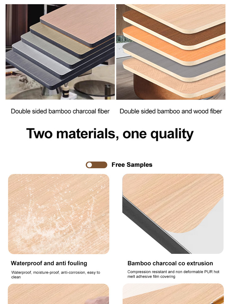 Interior Decorative Bamboo Crystal Panels Wood Grain Bamboo Charcoal Wood Veneer Panels