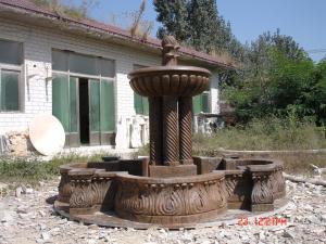 Wholesale Large Marble Column Stone Water Fountain Outdoor Decoration from china suppliers