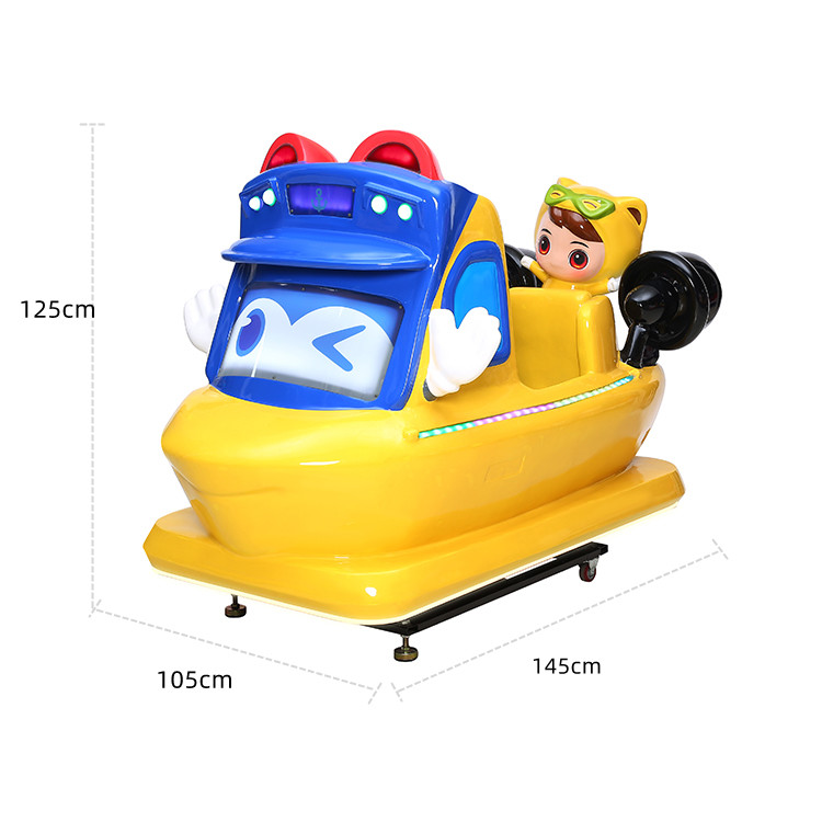 Amusement Rescue Boat Kiddie Ride 1 Seat With 15 Inch Screen