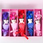 Gift Box 5 Soap Rose Bouquet Bear Gift Promotion Valentine's Day Gift