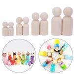 Craft 100Pcs Wooden Peg Dolls Blank ISO9001 Painting