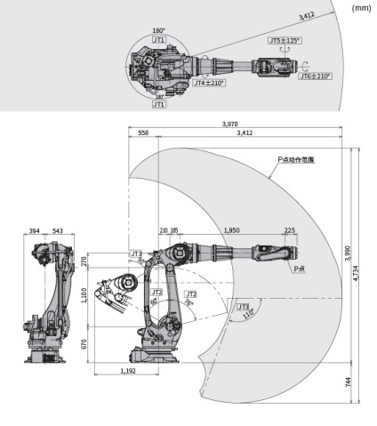 BX200X Kawasaki Robot Arm Six Axis Robotic Assembly Arm With High Load Capacity