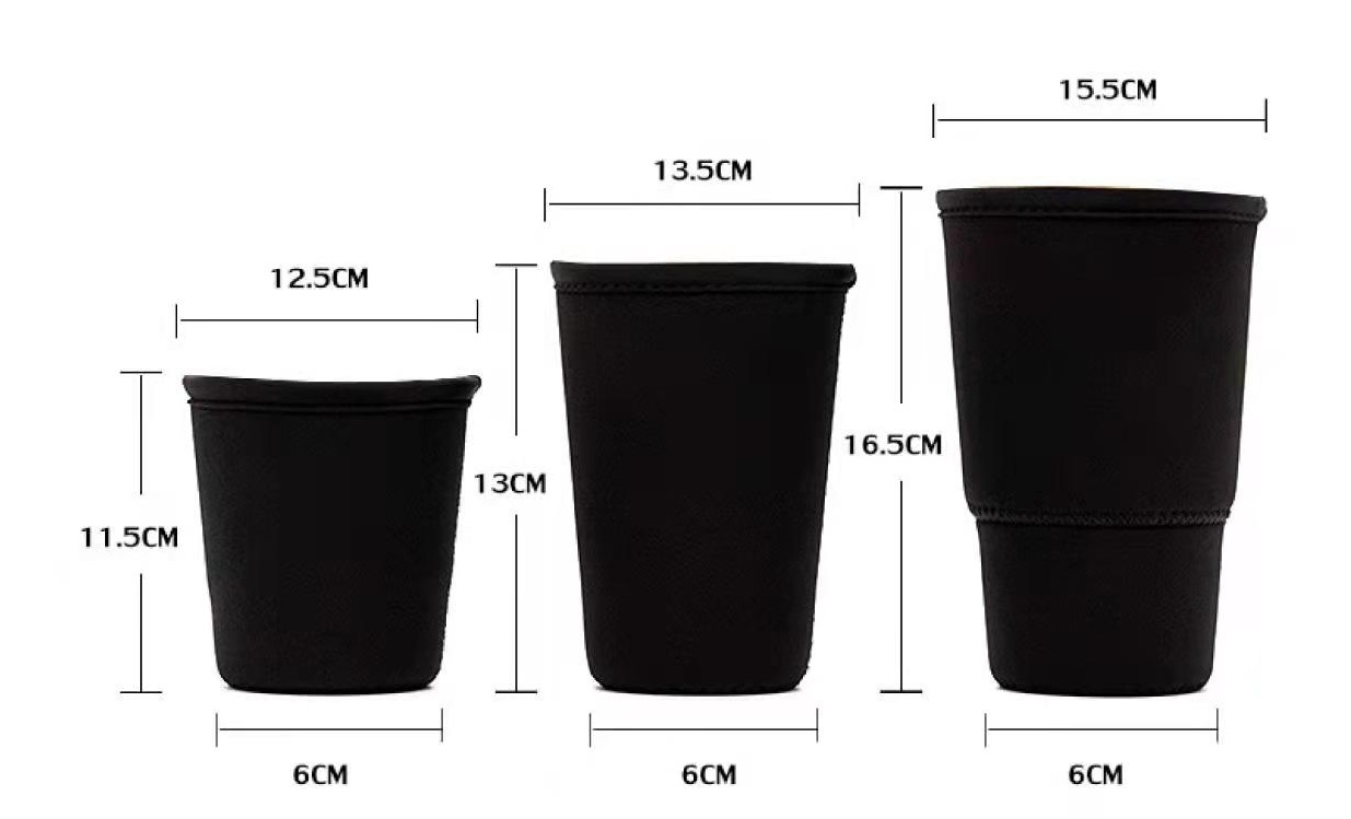 Factory price reusable Anti-hot Neoprene cup Sleeves Tumbler cup bottle holder RTS solid cup sleeve bottle cover holder