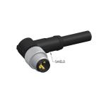 RIGOAL M8 Waterproof Connector 3 Pins Male 90 Degree Shielded Circular Cable