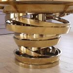 Modern Round Dia 160x77cm SS Dining Tables Fixed white MDF Top
