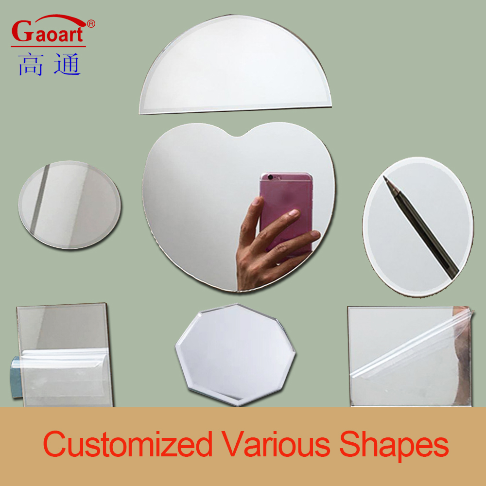 Full Length Adhesive Bedroom Mirror Straight Edge Working and Bath Mirror Without Frame