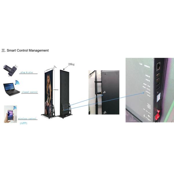 Moveable Indoor Digital Poster Display Stand Video Screen P2.5 P3 For Stores