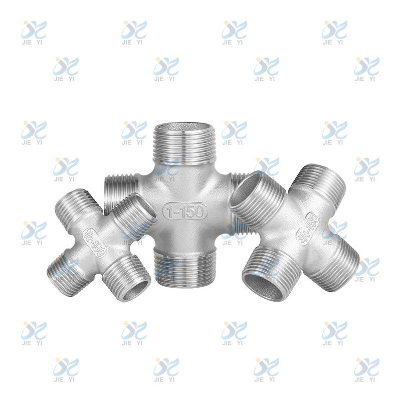 Stainless steel equal diameter four way elbow, high-pressure resistant cross adapter elbow