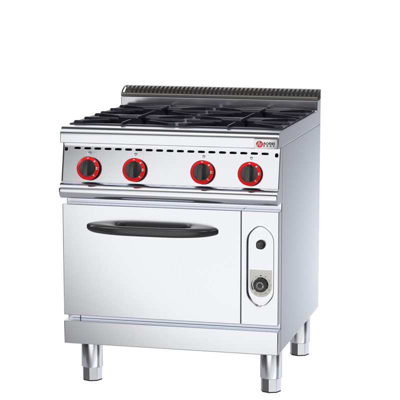 Commercial Kitchen Traditional Private Mold 4-Burner Gas Range with Gas Baking Oven
