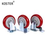 Heavy Duty Double Ball Bearing PU Marron 100kg Swivel Caster Wheel 3 Inch Total