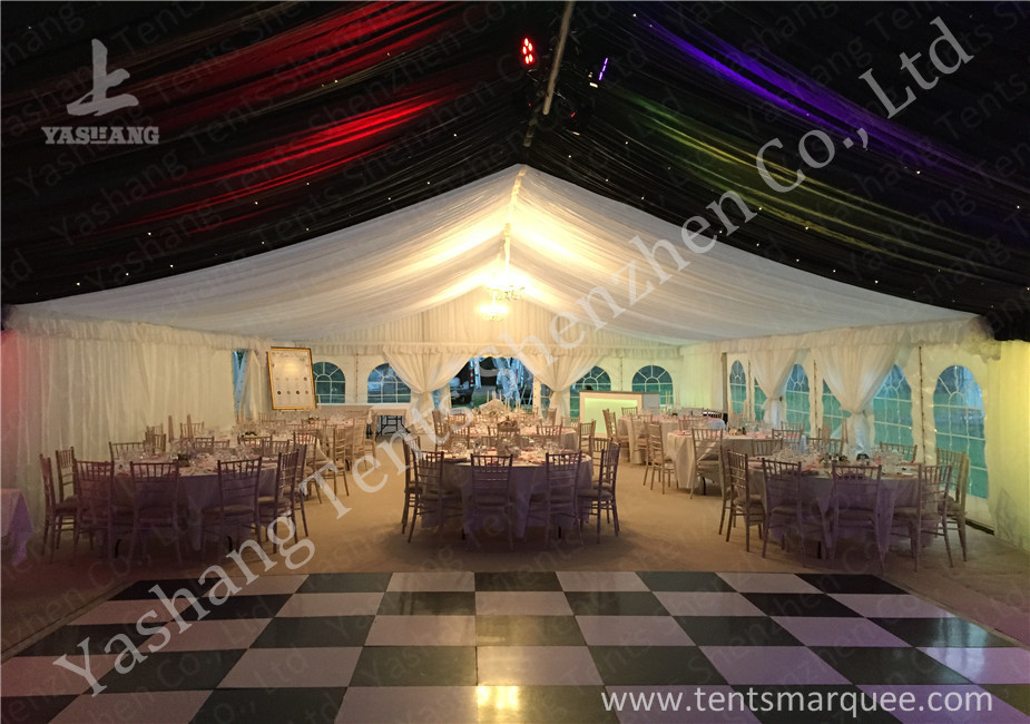Hard Aluminum Framed Big Wedding Tents Luxury Lighting and Trussed Decorated