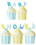 196.8mm 7.75 Inches Fat Light Blue And White Striped Paper Straws