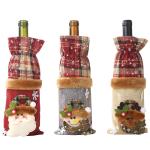 Factory OEM Christmas Wine Bottle Covers Bag for Home Santa Claus Wine Bottle