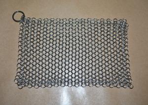 Wholesale 6x8 Inches Stainless Steel Chainmail Scrubber , Chain Cast Iron Cleaner from china suppliers