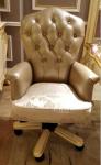 Brown Leather Antique Boss Chair With Wheel Or Swivel FS-168