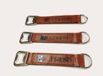 Custom Personalize Promotion Gift Leather Key Tag Beer Bottle Opener Key Ring
