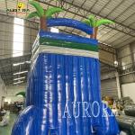 Home Blue Large Inflatable Pool Slide 0.55mm Thick Vinyl Tarpaulin Mateiral