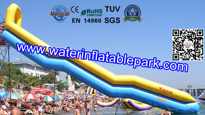Summer Pool Inflatable Water Games With Slide , Adventure Inflatable Water Sports
