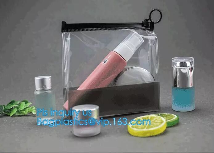 fashion thick clear retail custom printed pvc slider zipper bag, mini plastic zipper cosmetic slider zip bags with print