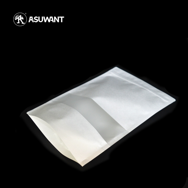 Custom Print Kraft Paper Zipper Bags Clear Matte Window With Thickened Bottom