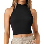 Custom Black Casual Sleeveless Solid Women Black Top Summer Sports Wear Clothing