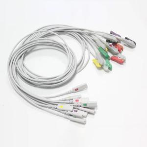 Wholesale Kangmei 10 Leads ECG EKG Cable Twin Pin Clip Connector Proximal 1m from china suppliers