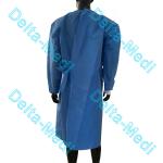 AAMI SMS Neck Tie On Disposable Isolation Gowns Fluid Resistant