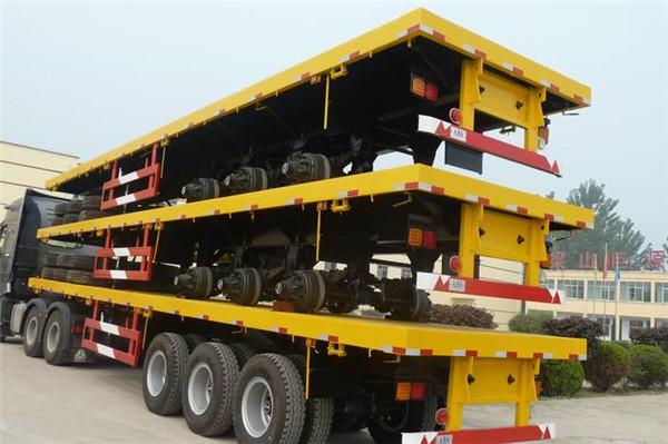 20ft 40ft Flat Bed Semi Trailer with 60 Ton Carry Capacity Flatbed Tractor